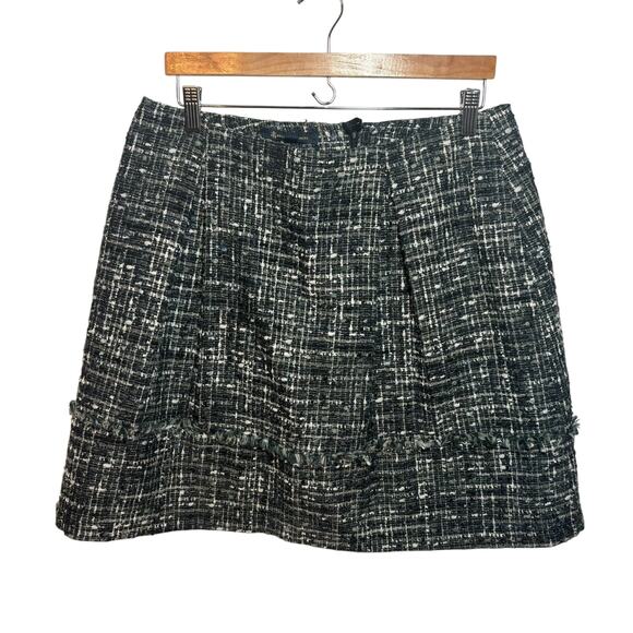 Brooks Brothers Wool Tweed Pleated Skirt Blue Green Mini Size 12 - Picture 1 of 8